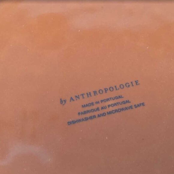 New Set of 4 Anthropologie Old Havana Bread Plates in Spice Red made in Portugal - Picture 6 of 8